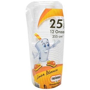 Vaso desechable TROFORMAS blanco 12 onzas x25 unds
