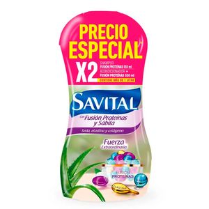 Shampoo SAVITAL fusión proteínas x550 ml + Acondicionador x530 ml