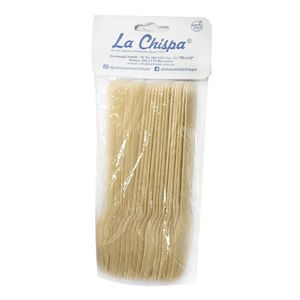 Tenedor madera LA CHISPA grande x20 unds